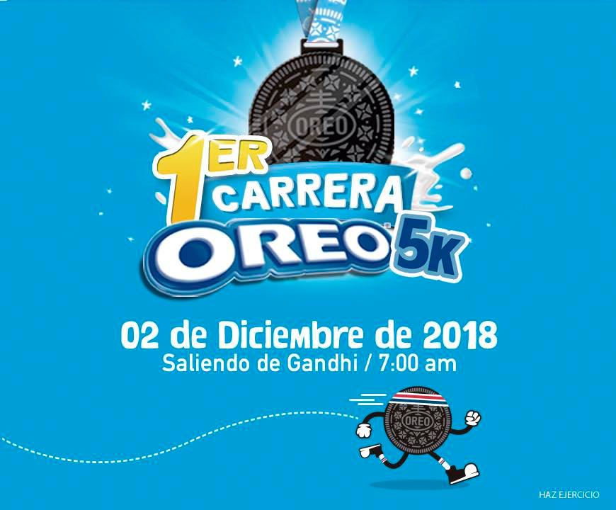 Participa en la 1er Carrera Oreo de 5K en la CDMX el 02 de diciembre de 2018