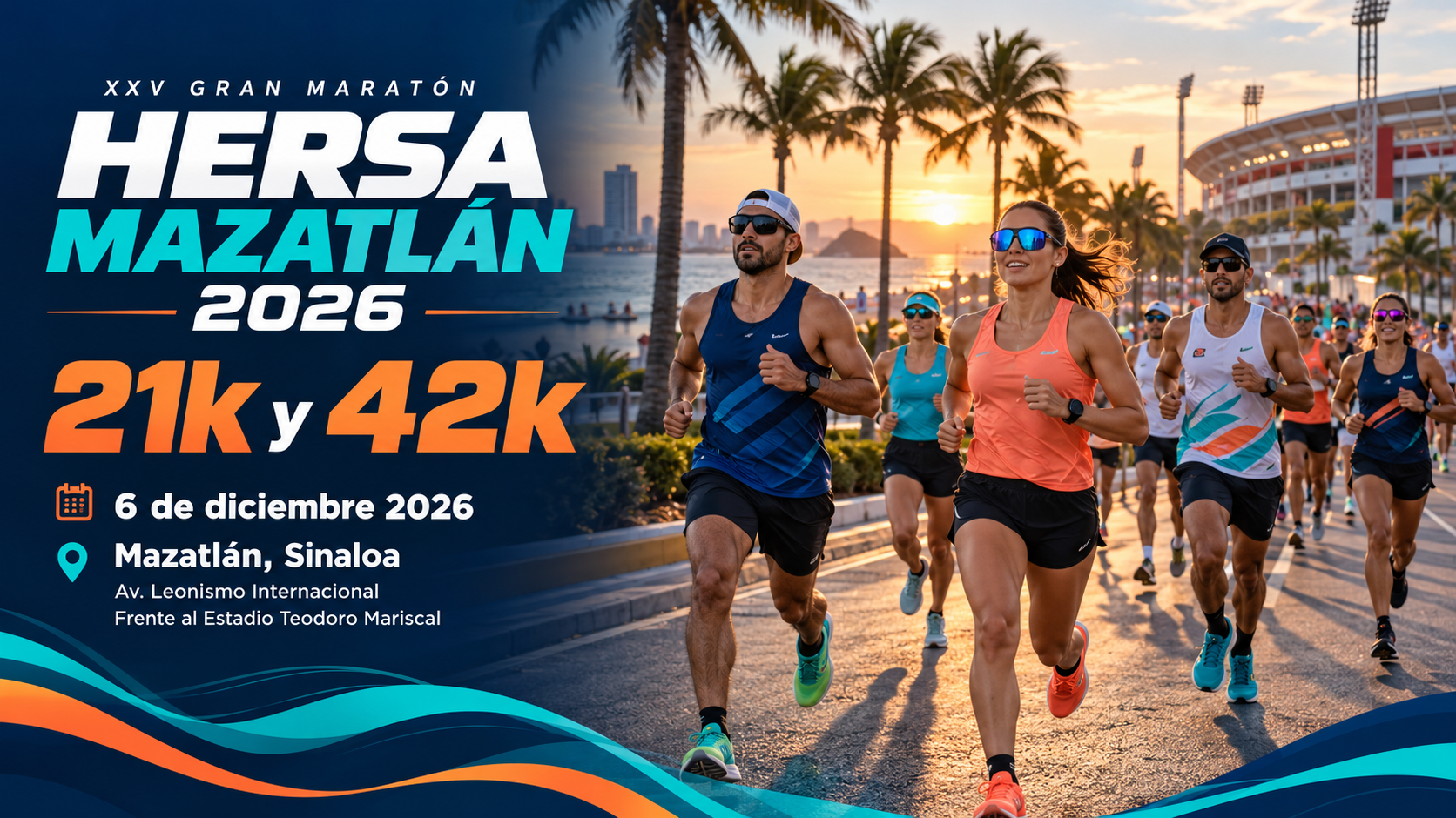 XXV Gran Maratón Hersa Mazatlán 21k y 42k 2026: 6 de diciembre 2026